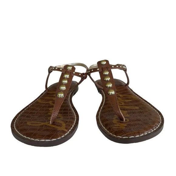 Sam Edelson Gigi T-Strap Thong Sandal with Metal Studs Size 7 - Picture 5 of 8